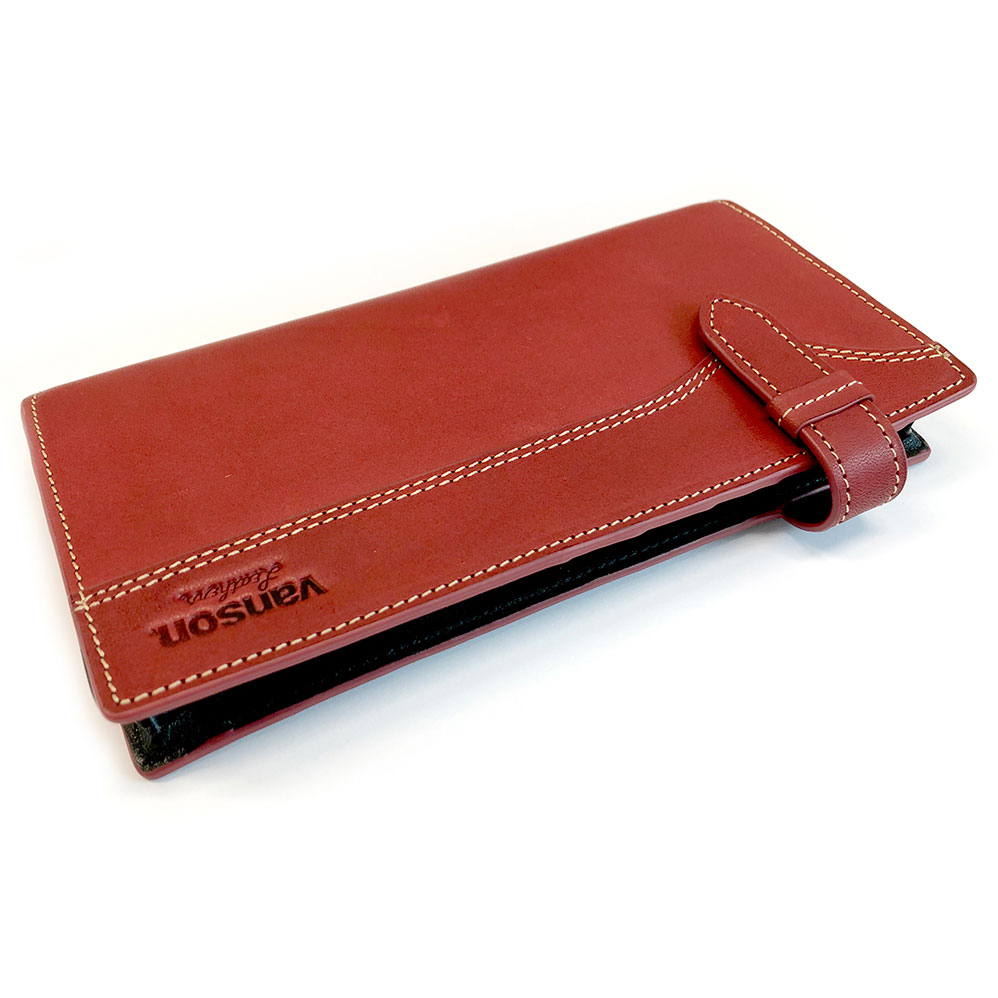 vanson フラップロングウォレット レッド＆ブラック VP-115-11 
